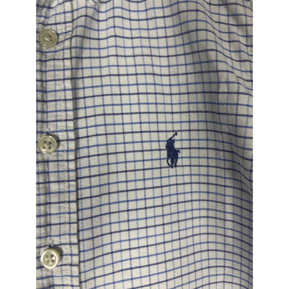 Ralph Lauren Boys Blue White Button Down Shirt Size 8 Cotton - Picture 3 of 8